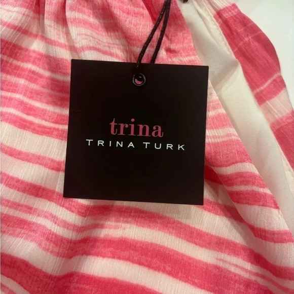 Trina Turk Zuri 2 Pink Striped Mini Dress NWT Size L - Picture 6 of 10